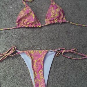 SHEIN Pink and Yellow Bikini